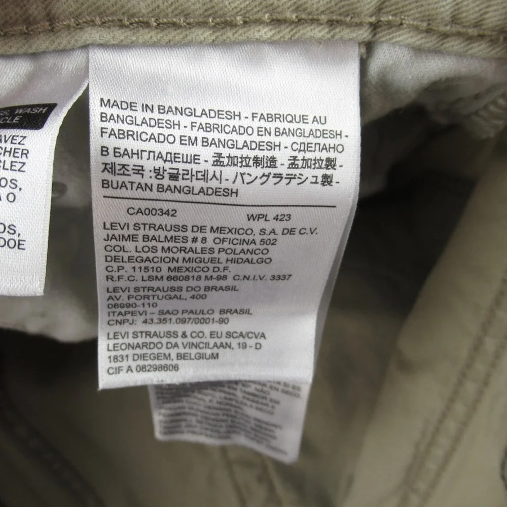 Levis 559 Relaxed Straight Khaki Pants Mens 38x32 Tan Cotton Chino 00559-0369